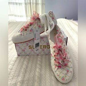 LoveShackFancy Superga green leaf sneakers .